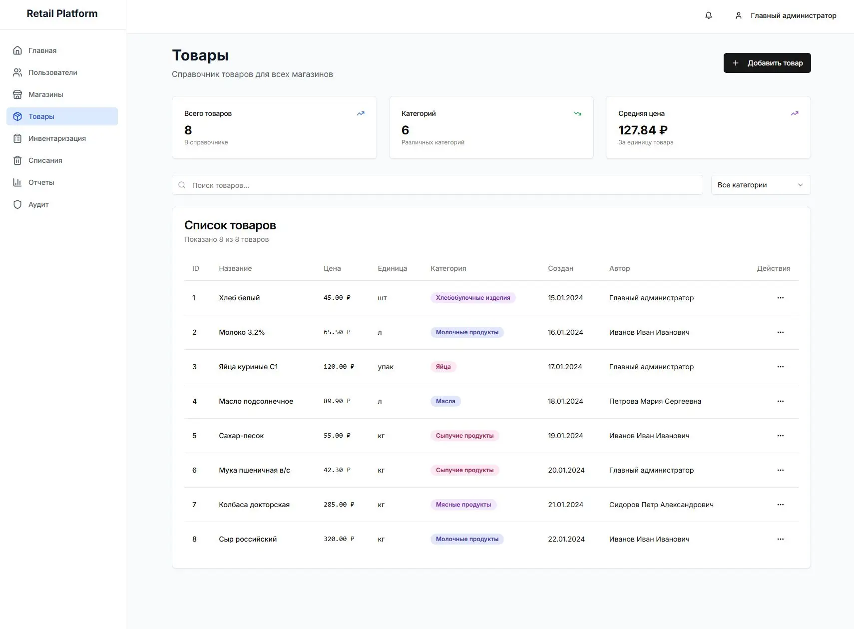 Менеджер учета товаров и финансов - изображение проекта 4, Веб-приложение